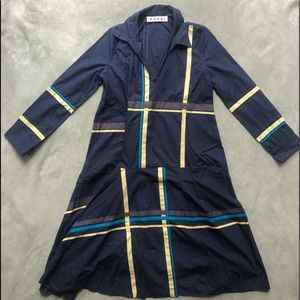 Marni Navy Dress with Yellow Pattern